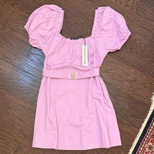 MINKPINK Lilac Puff Sleeve Belted Mini Dress Spring Easter Dress